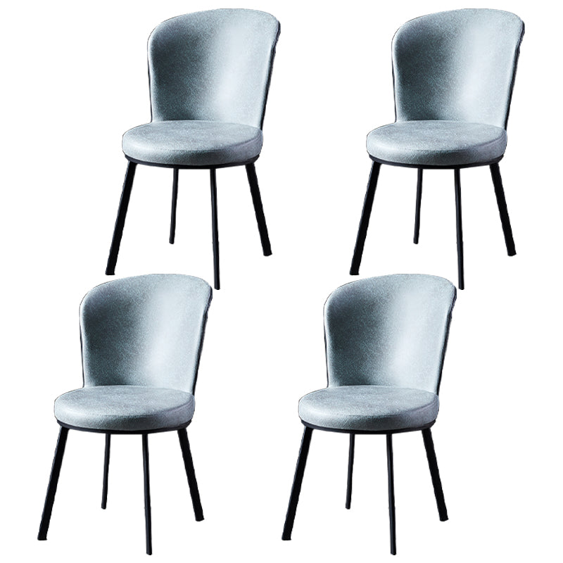 Sillas de comedor tapizadas sin brazos estilo moderno Silla de comedor con respaldo macizo (juego de 2)