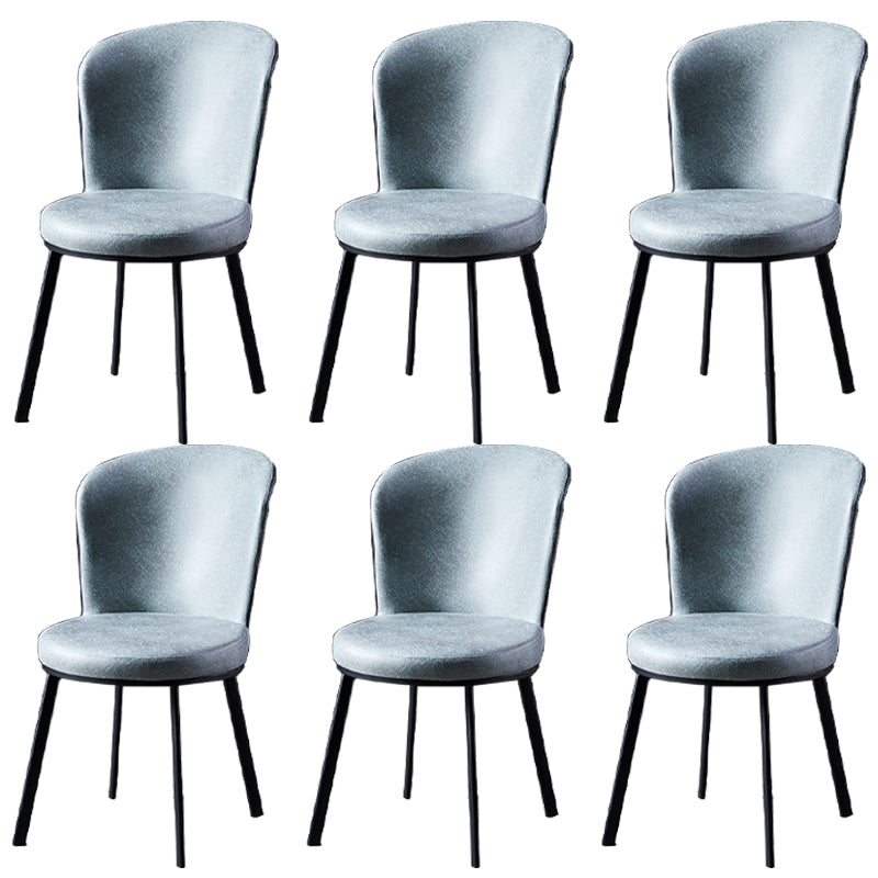 Sillas de comedor tapizadas sin brazos estilo moderno Silla de comedor con respaldo macizo (juego de 2)