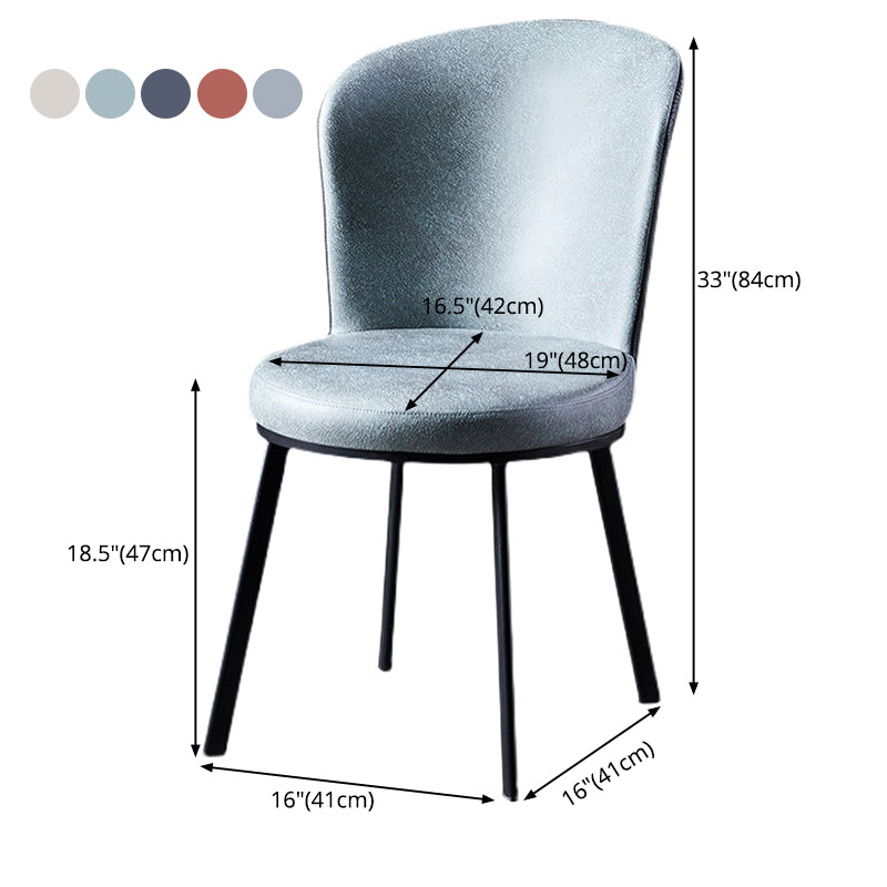 Sillas de comedor tapizadas sin brazos estilo moderno Silla de comedor con respaldo macizo (juego de 2)