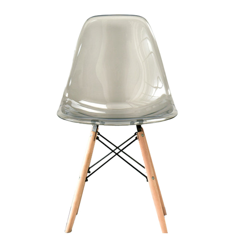 Modern Style Plastic Dining Armless Chair Solid Back Dining SIde Chairs for Home Use