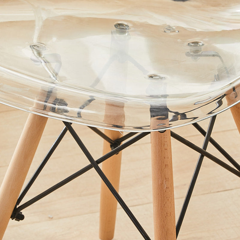 Modern Style Plastic Dining Armless Chair Solid Back Dining SIde Chairs for Home Use