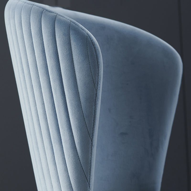 Chaises de salle à manger en bois Glam Chaises sans accoudoirs en velours pour un usage domestique (Ensemble de 2)