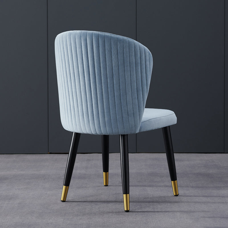Chaises de salle à manger en bois Glam Chaises sans accoudoirs en velours pour un usage domestique (Ensemble de 2)