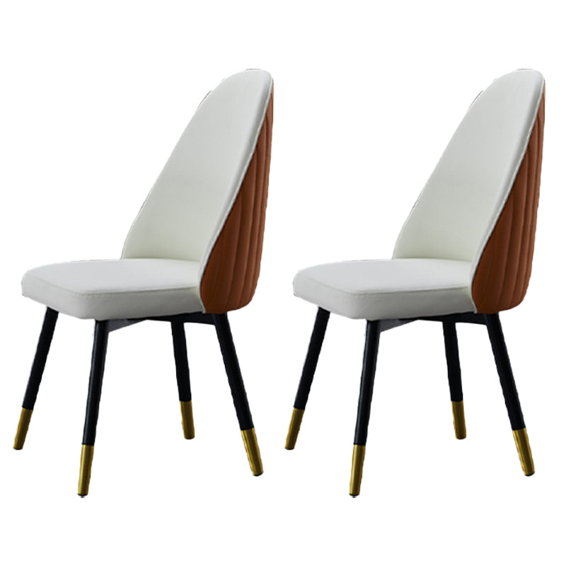 Sillas de comedor de madera Glam, sillas de comedor tapizadas sin brazos para uso doméstico (juego de 2)