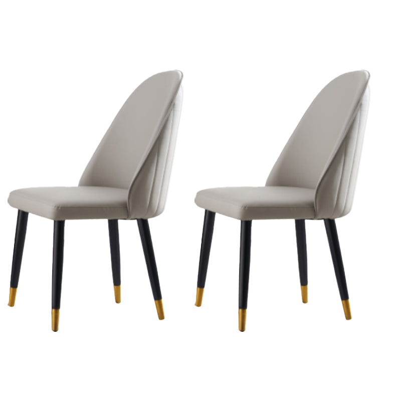 Sillas de comedor de madera Glam, sillas de comedor tapizadas sin brazos para uso doméstico (juego de 2)