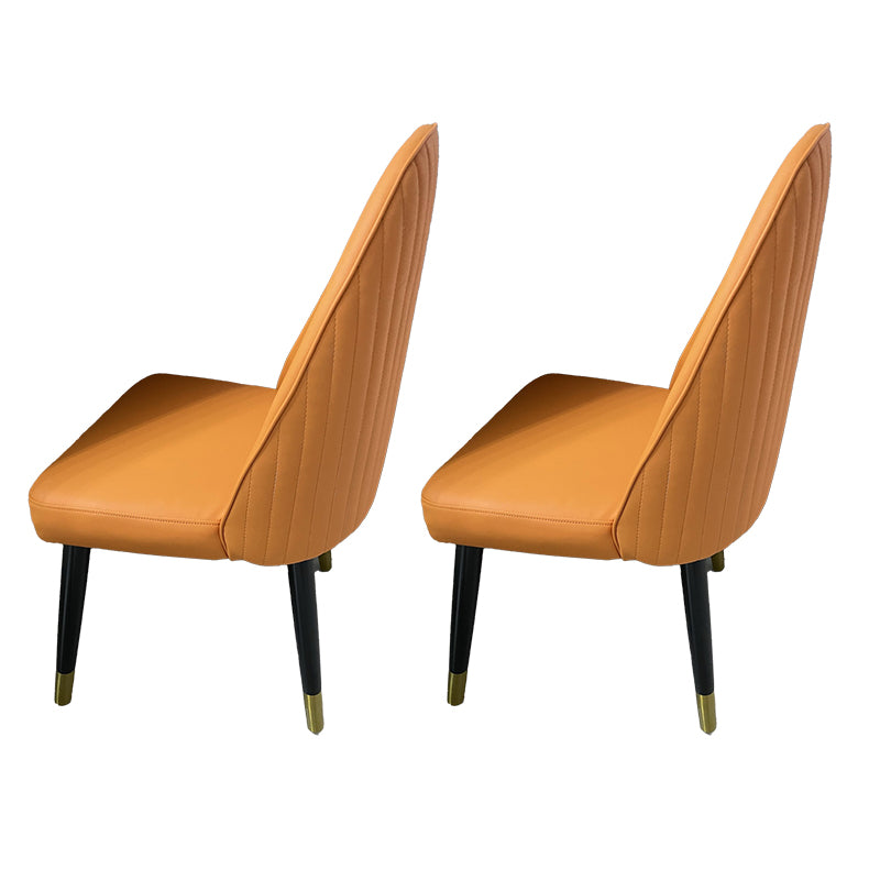 Sillas de comedor de madera Glam, sillas de comedor tapizadas sin brazos para uso doméstico (juego de 2)