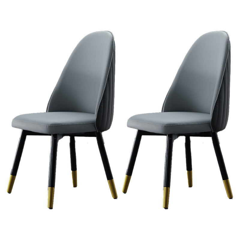 Sillas de comedor de madera Glam, sillas de comedor tapizadas sin brazos para uso doméstico (juego de 2)