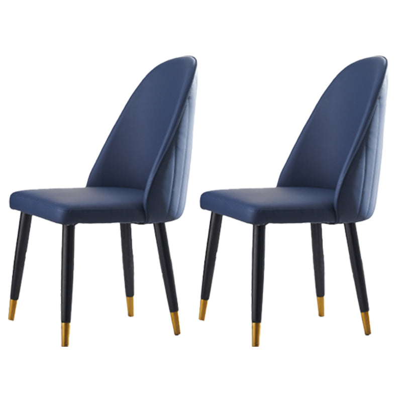 Sillas de comedor de madera Glam, sillas de comedor tapizadas sin brazos para uso doméstico (juego de 2)