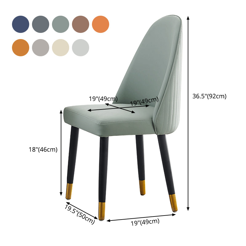 Sillas de comedor de madera Glam, sillas de comedor tapizadas sin brazos para uso doméstico (juego de 2)