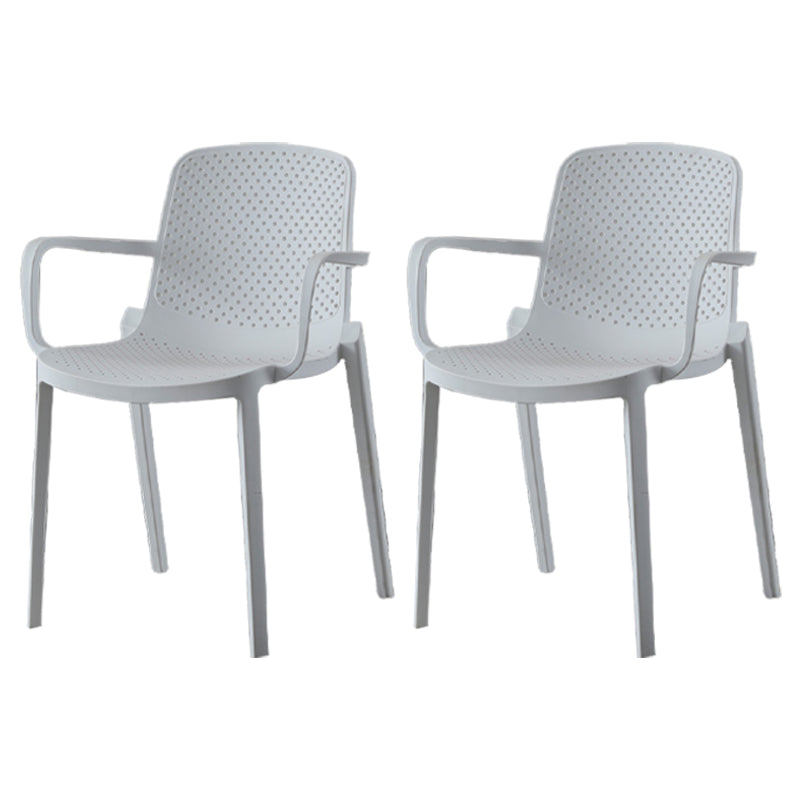 Sillas de comedor de plástico de estilo moderno, sillas apilables con respaldo sólido