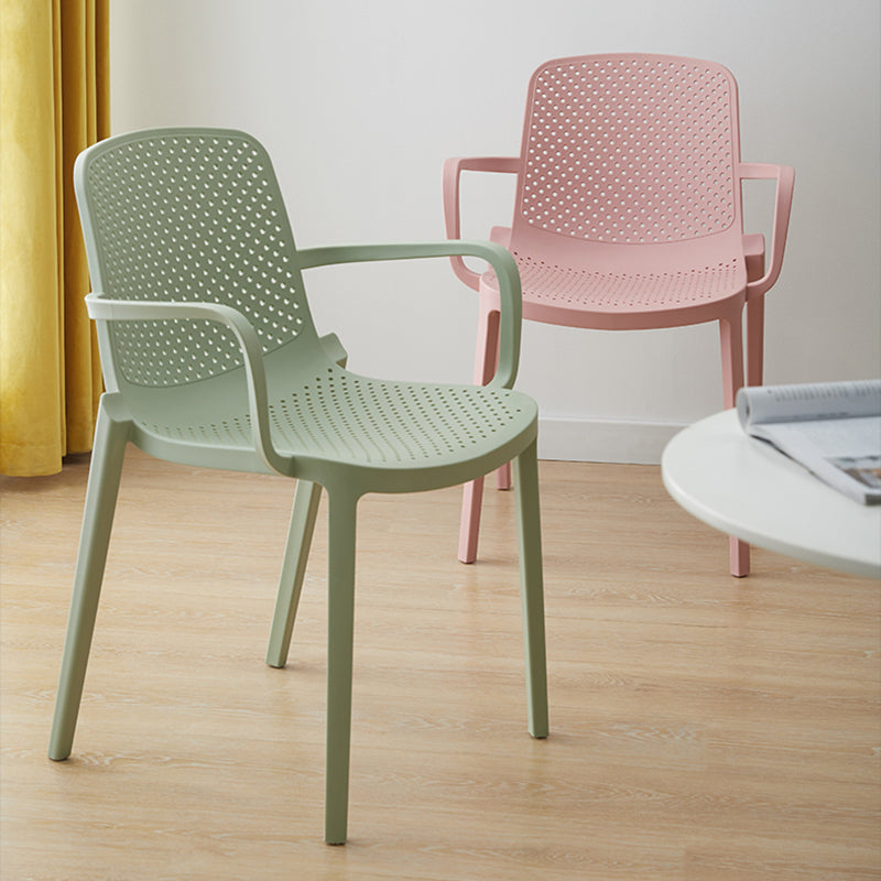 Sillas de comedor de plástico de estilo moderno, sillas apilables con respaldo sólido
