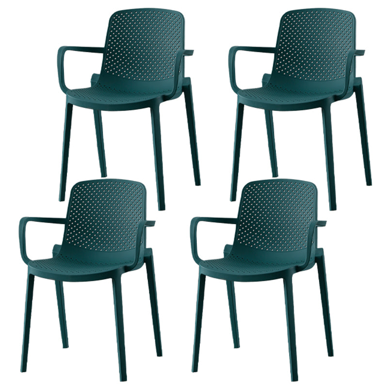 Sillas de comedor de plástico de estilo moderno, sillas apilables con respaldo sólido