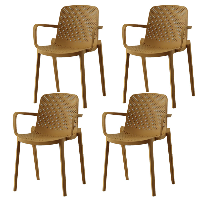 Sillas de comedor de plástico de estilo moderno, sillas apilables con respaldo sólido