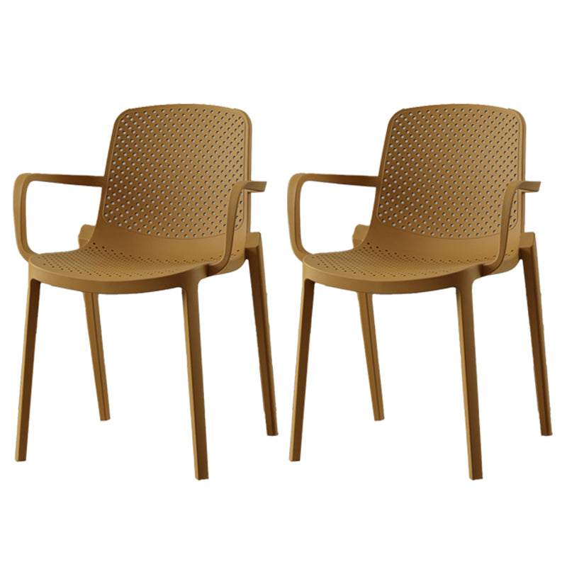 Sillas de comedor de plástico de estilo moderno, sillas apilables con respaldo sólido