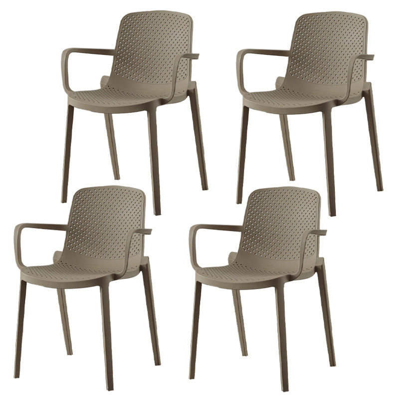 Sillas de comedor de plástico de estilo moderno, sillas apilables con respaldo sólido