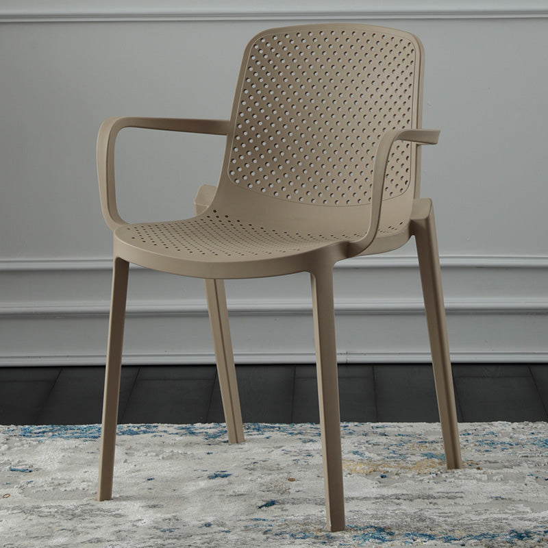 Sillas de comedor de plástico de estilo moderno, sillas apilables con respaldo sólido