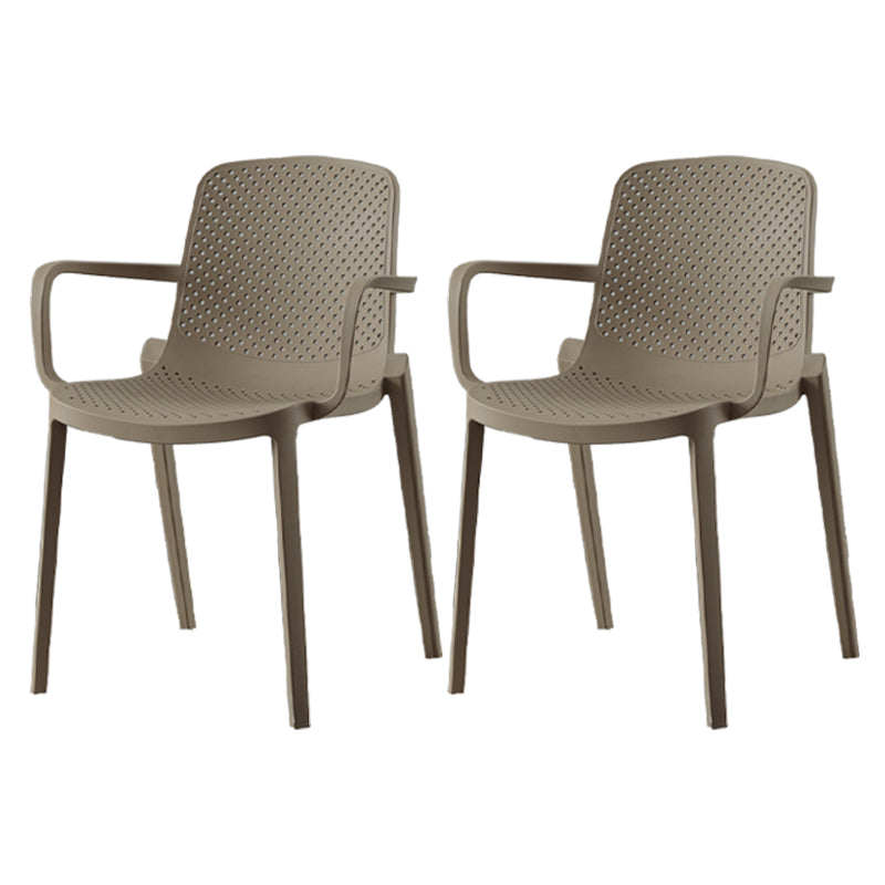 Sillas de comedor de plástico de estilo moderno, sillas apilables con respaldo sólido
