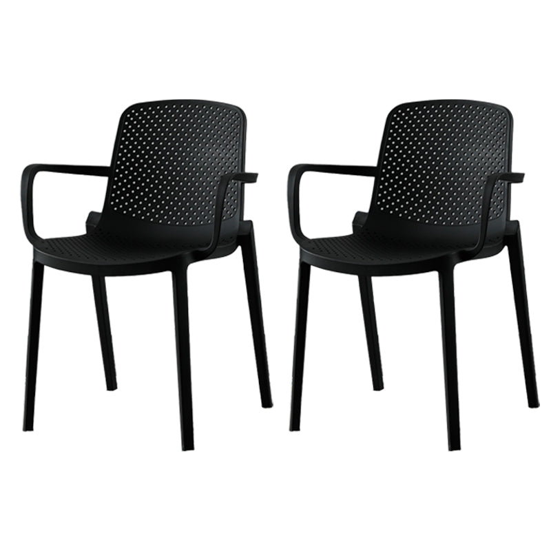 Sillas de comedor de plástico de estilo moderno, sillas apilables con respaldo sólido