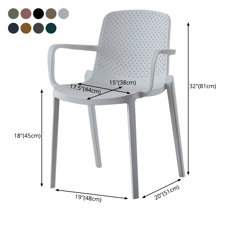 Sillas de comedor de plástico de estilo moderno, sillas apilables con respaldo sólido