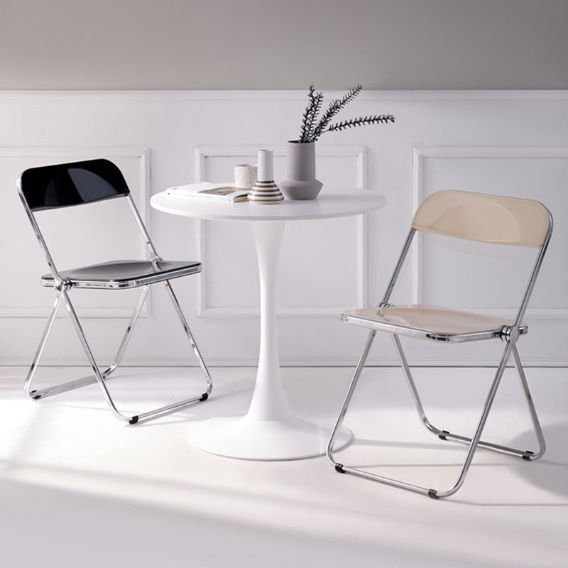 Chaise d'intérieur et d'extérieur moderne en métal, chaise d'appoint de salle à manger à dossier ouvert sans accoudoirs