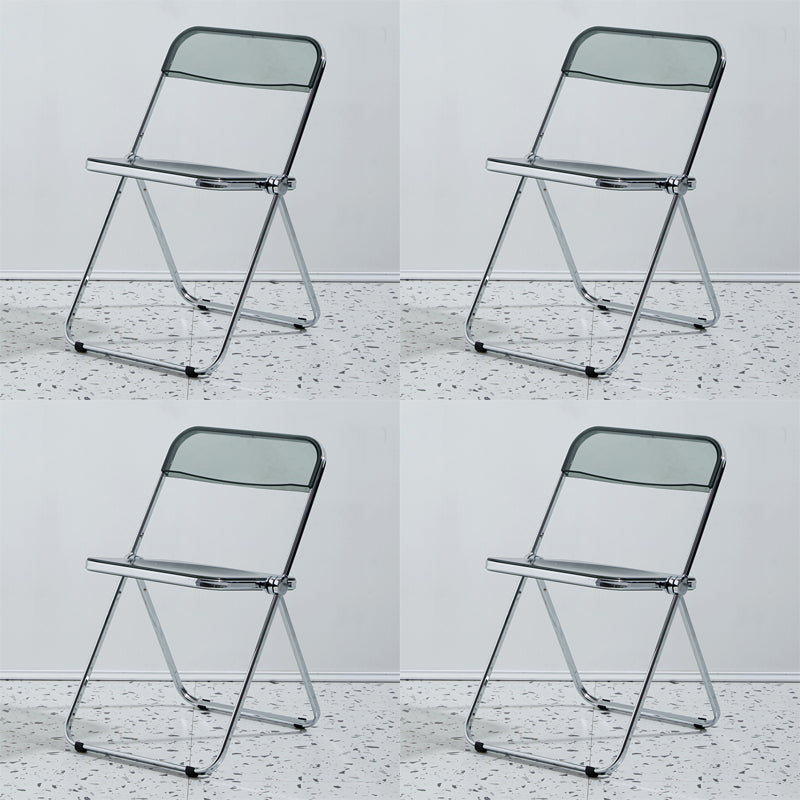Chaise d'intérieur et d'extérieur moderne en métal, chaise d'appoint de salle à manger à dossier ouvert sans accoudoirs
