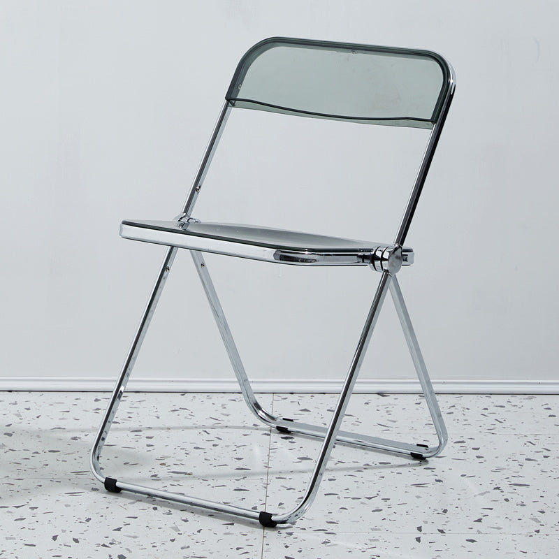 Chaise d'intérieur et d'extérieur moderne en métal, chaise d'appoint de salle à manger à dossier ouvert sans accoudoirs