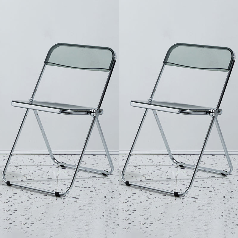 Chaise d'intérieur et d'extérieur moderne en métal, chaise d'appoint de salle à manger à dossier ouvert sans accoudoirs