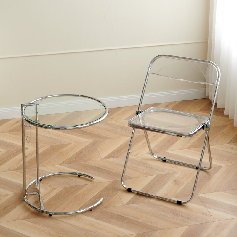Silla interior y exterior moderna de metal, silla lateral de comedor con respaldo abierto sin brazos