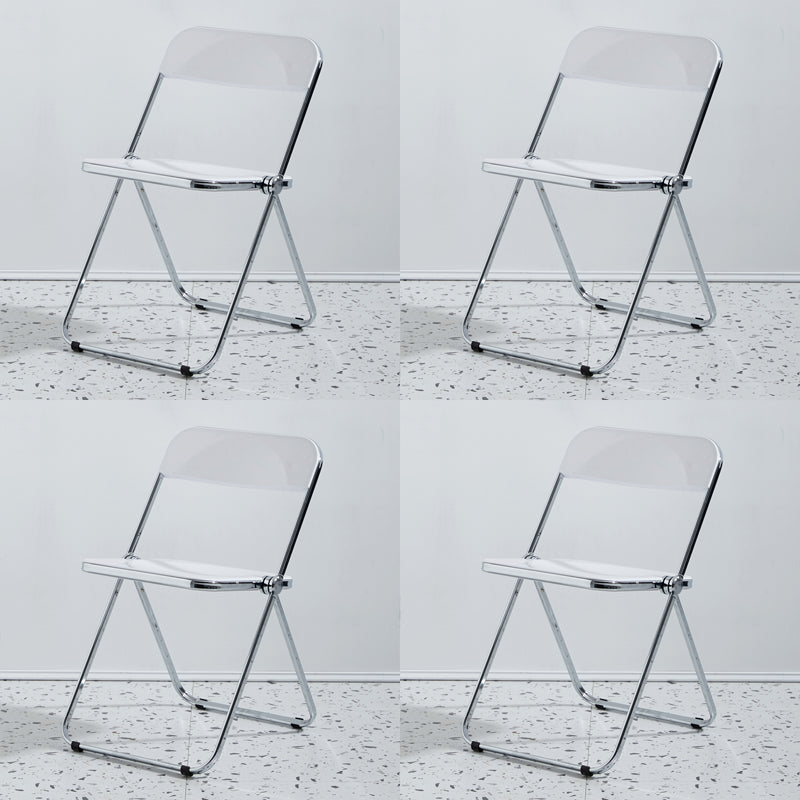Chaise d'intérieur et d'extérieur moderne en métal, chaise d'appoint de salle à manger à dossier ouvert sans accoudoirs