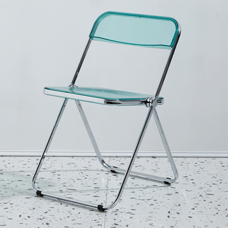 Chaise d'intérieur et d'extérieur moderne en métal, chaise d'appoint de salle à manger à dossier ouvert sans accoudoirs