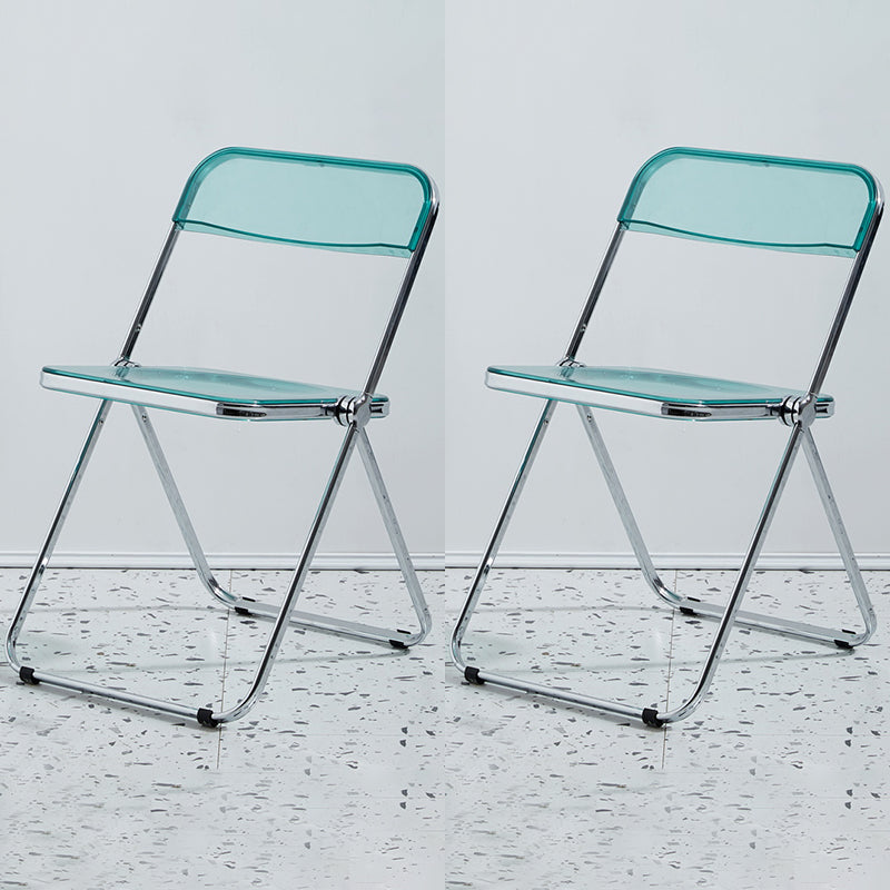 Chaise d'intérieur et d'extérieur moderne en métal, chaise d'appoint de salle à manger à dossier ouvert sans accoudoirs