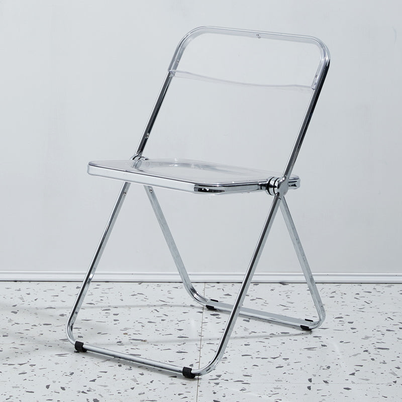 Chaise d'intérieur et d'extérieur moderne en métal, chaise d'appoint de salle à manger à dossier ouvert sans accoudoirs
