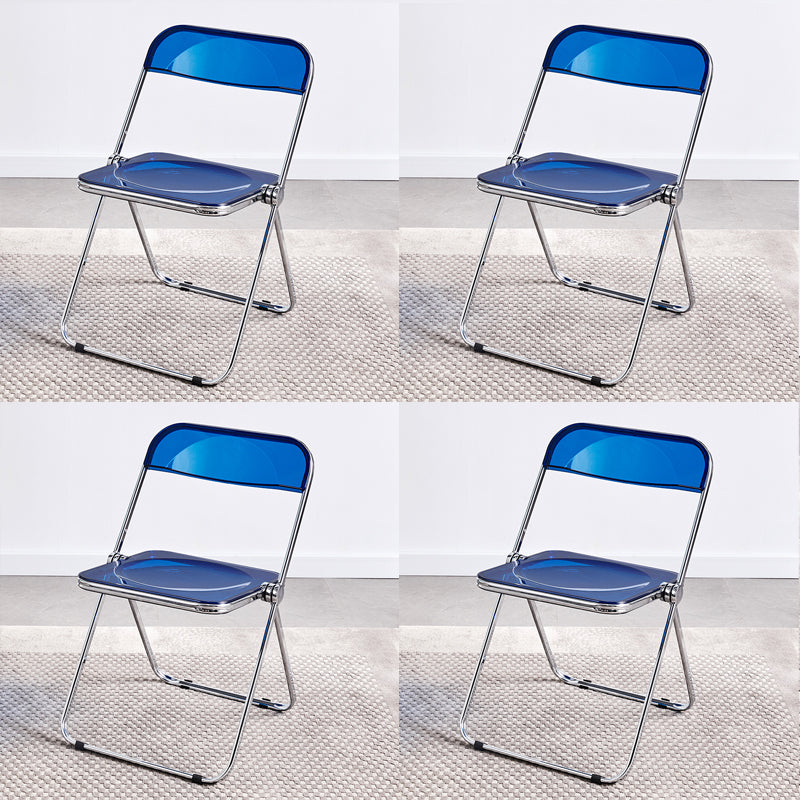 Chaise d'intérieur et d'extérieur moderne en métal, chaise d'appoint de salle à manger à dossier ouvert sans accoudoirs