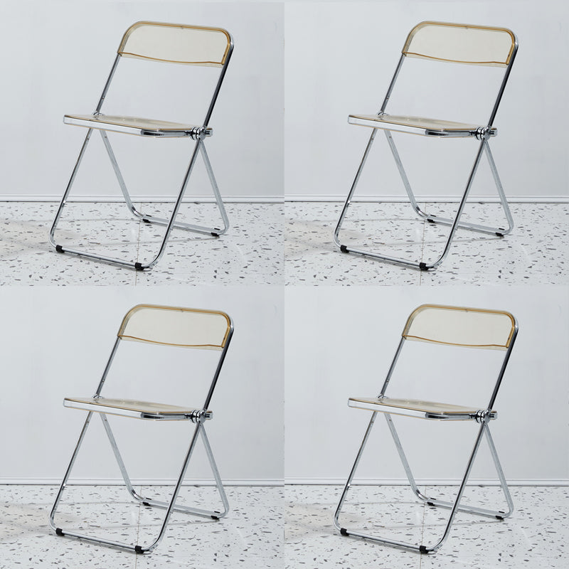 Chaise d'intérieur et d'extérieur moderne en métal, chaise d'appoint de salle à manger à dossier ouvert sans accoudoirs