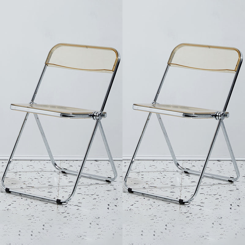 Chaise d'intérieur et d'extérieur moderne en métal, chaise d'appoint de salle à manger à dossier ouvert sans accoudoirs