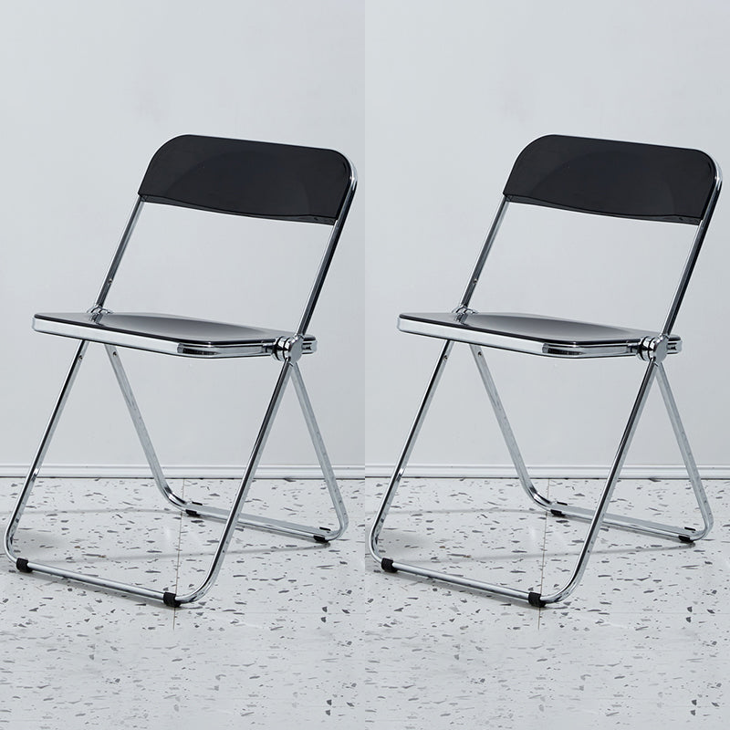 Chaise d'intérieur et d'extérieur moderne en métal, chaise d'appoint de salle à manger à dossier ouvert sans accoudoirs