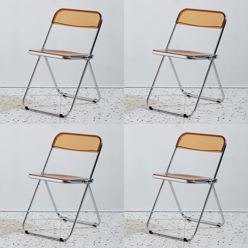 Chaise d'intérieur et d'extérieur moderne en métal, chaise d'appoint de salle à manger à dossier ouvert sans accoudoirs