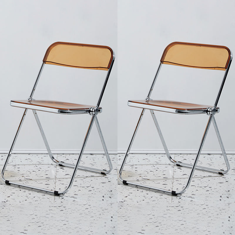 Chaise d'intérieur et d'extérieur moderne en métal, chaise d'appoint de salle à manger à dossier ouvert sans accoudoirs