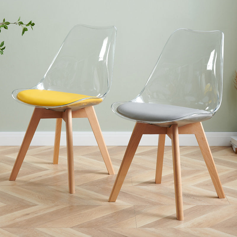 Contemporary Beech Wood Chair Set Solid Back Side Dining Kitchen Chairs