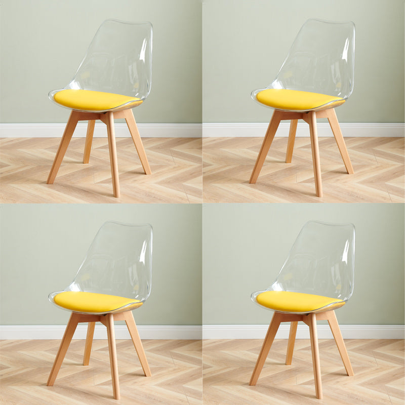 Contemporary Beech Wood Chair Set Solid Back Side Dining Kitchen Chairs