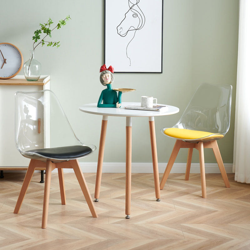 Hedendaagse Beech -houten stoel Set Solide Back Side Dining Kitchen stoelen