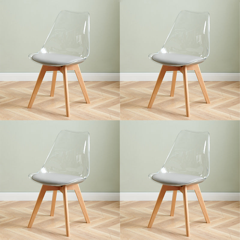 Contemporary Beech Wood Chair Set Solid Back Side Dining Kitchen Chairs