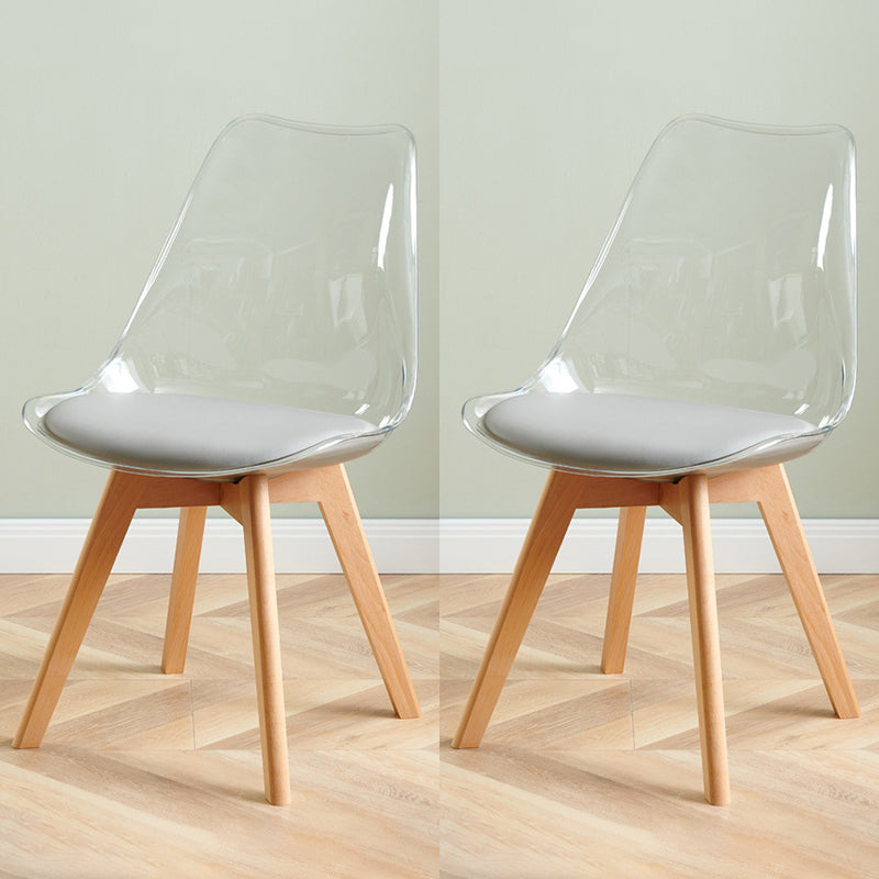 Contemporary Beech Wood Chair Set Solid Back Side Dining Kitchen Chairs