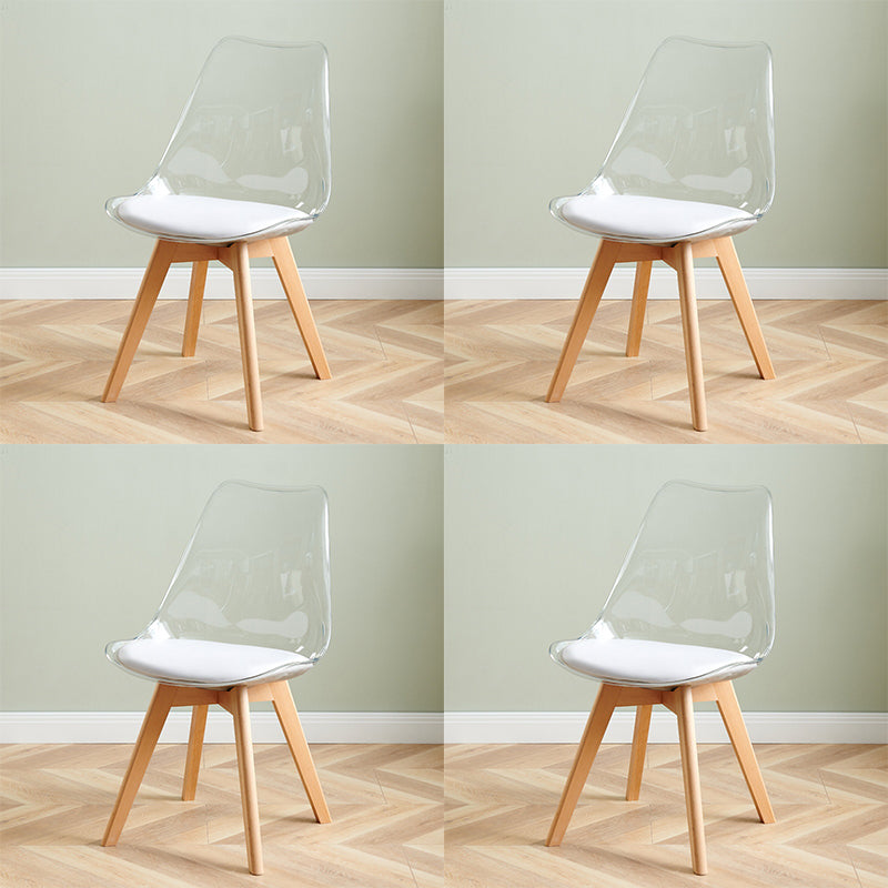 Contemporary Beech Wood Chair Set Solid Back Side Dining Kitchen Chairs