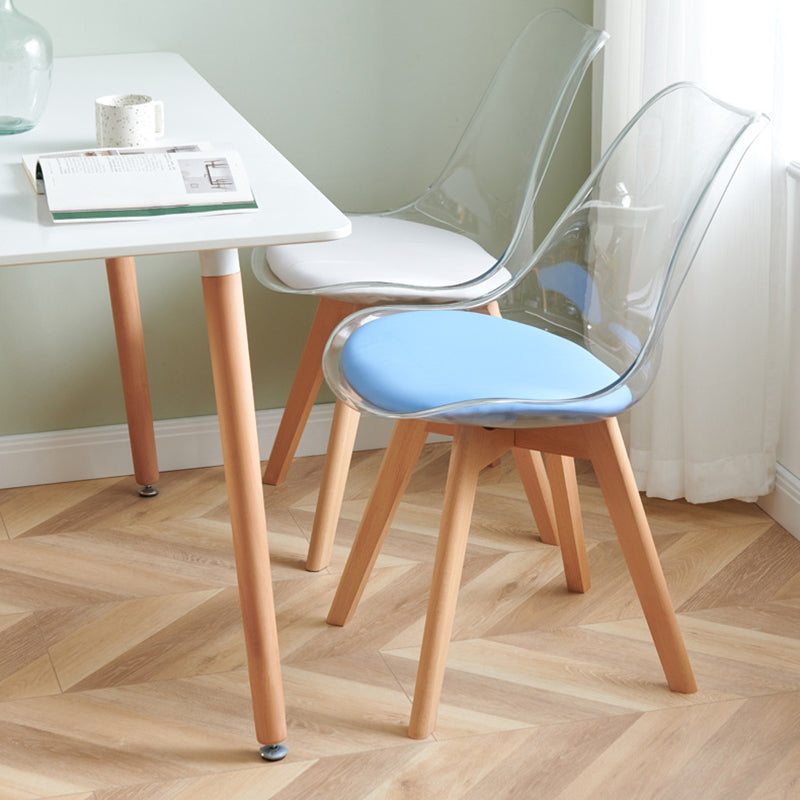 Contemporary Beech Wood Chair Set Solid Back Side Dining Kitchen Chairs