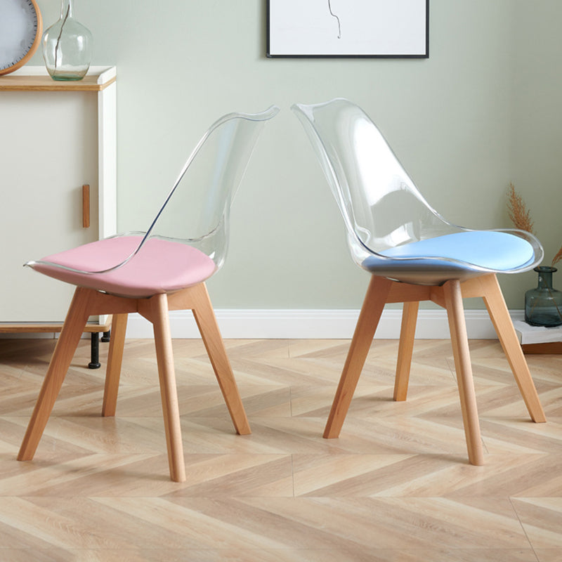 Contemporary Beech Wood Chair Set Solid Back Side Dining Kitchen Chairs