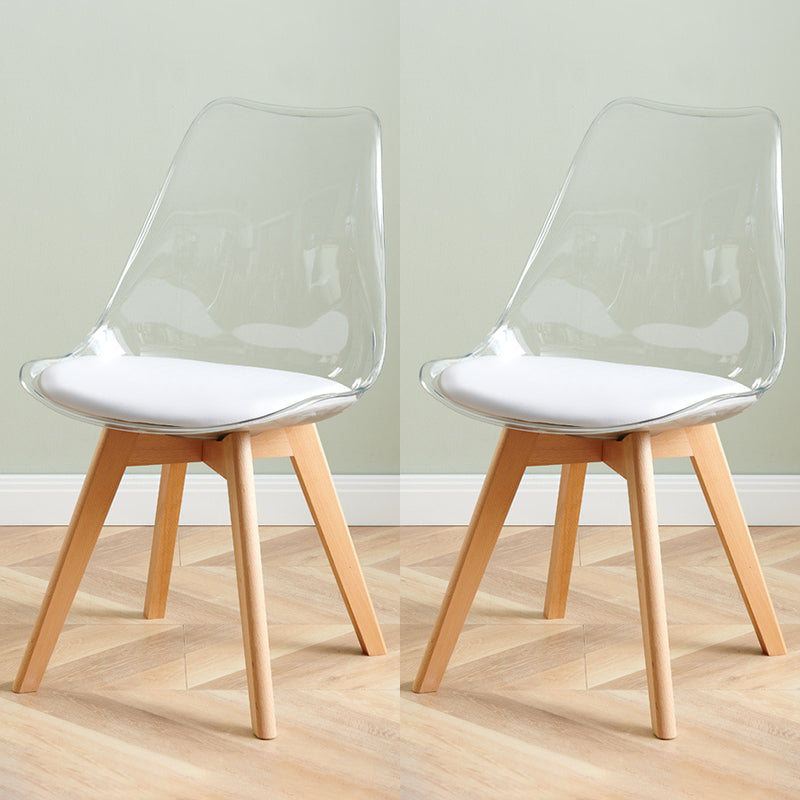 Contemporary Beech Wood Chair Set Solid Back Side Dining Kitchen Chairs