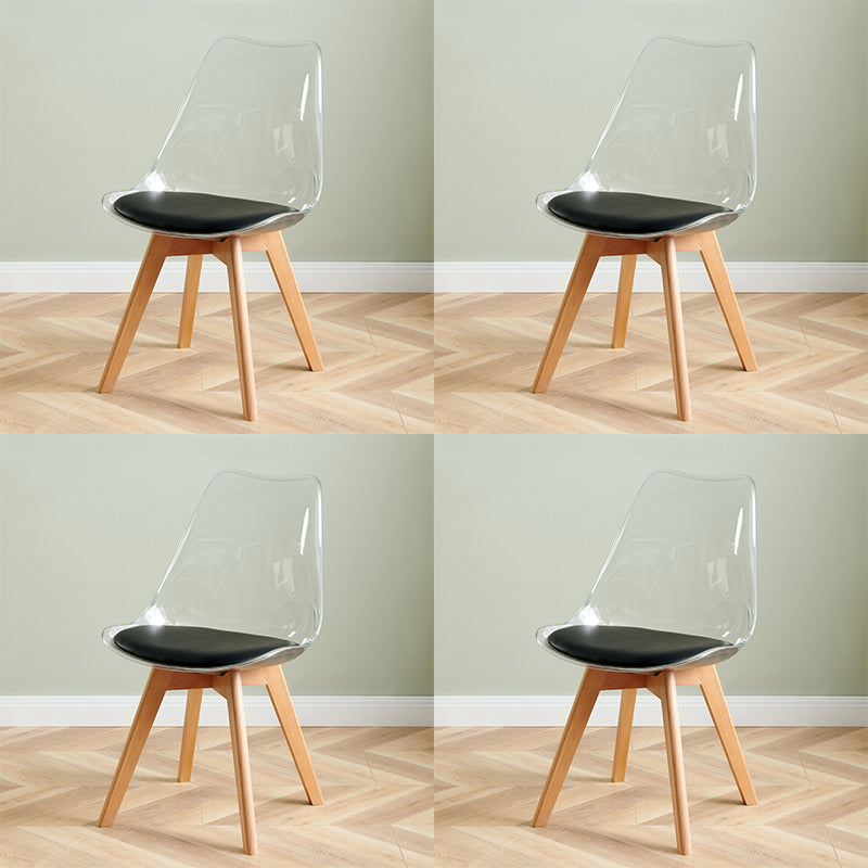 Contemporary Beech Wood Chair Set Solid Back Side Dining Kitchen Chairs