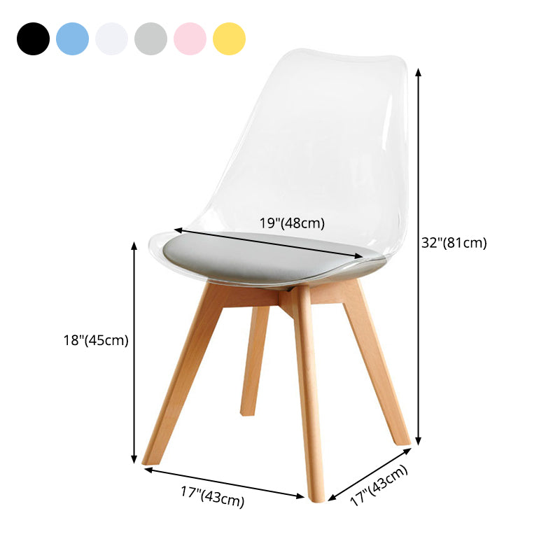 Hedendaagse Beech -houten stoel Set Solide Back Side Dining Kitchen stoelen