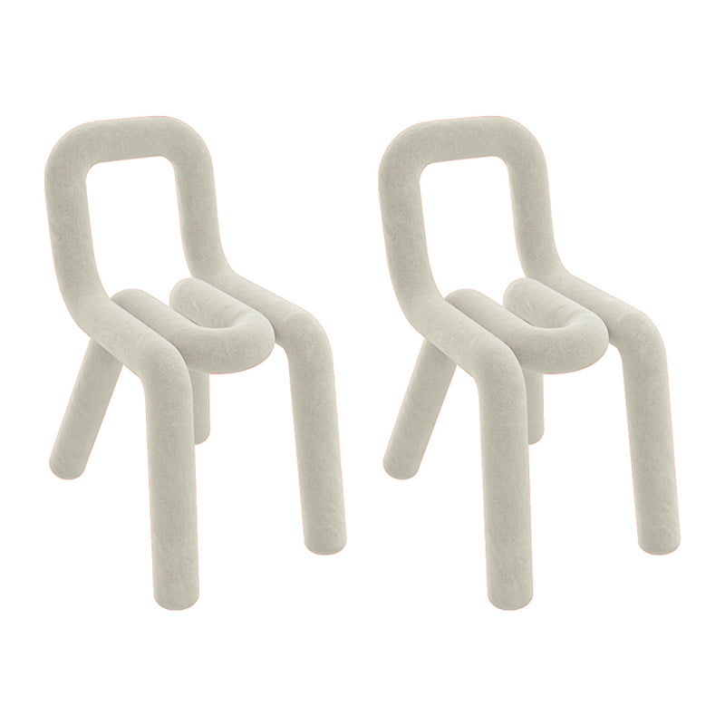 Silla lateral de terciopelo de estilo diseñador, sillas de comedor con respaldo abierto y acabado mate para el hogar